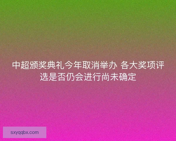 中超颁奖典礼今年取消举办 各大奖项评选是否仍会进行尚未确定